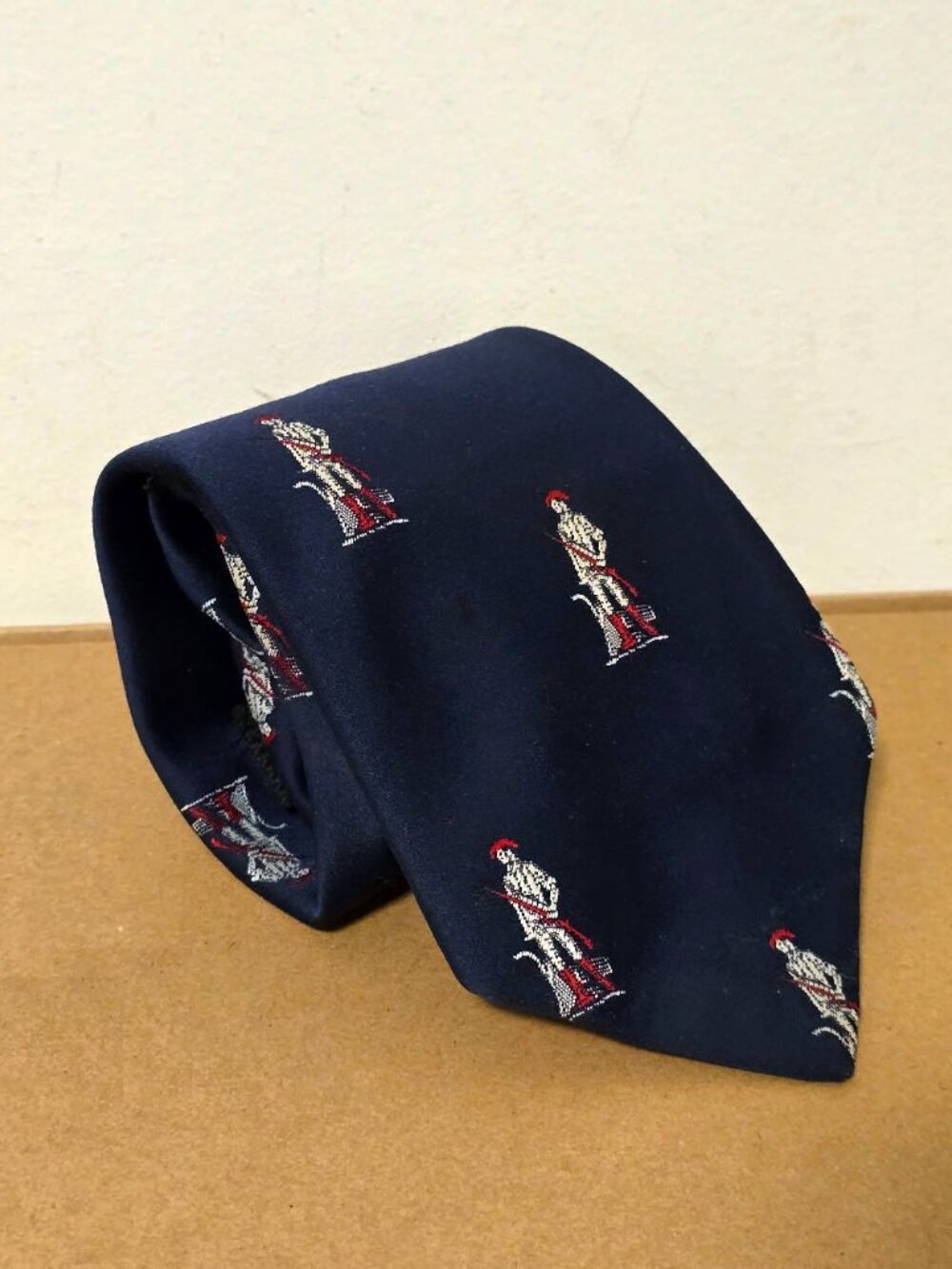 Vintage 1970s Wembley Lexington Minute Man Tie Bicentennial Era Navy 3.75"